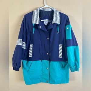 Vintage Braetan Lightweight Jacket Blue + Teal 90’s sz M Womens